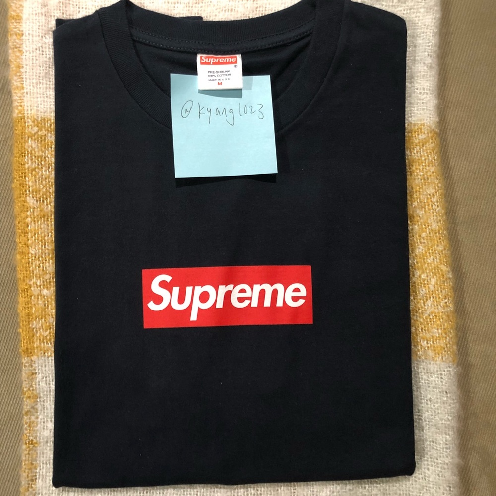 Supreme Navy 20th Anniversary Box-Logo Tee